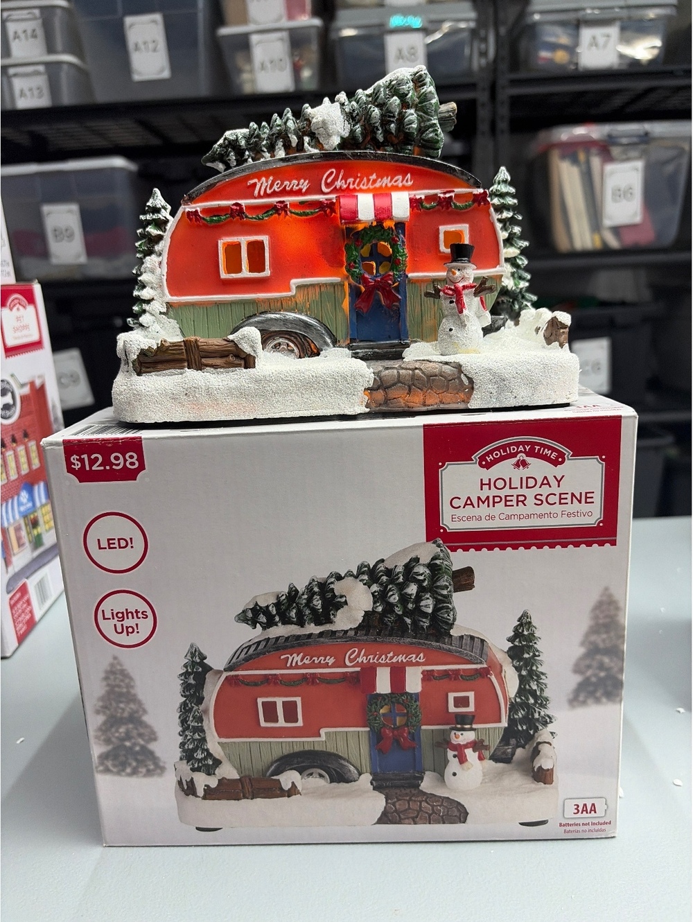 Holiday Time LED Christmas Camper Scene Decoration Lights Up